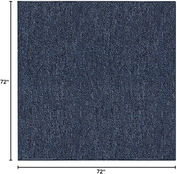 Ambiant Broadway Collection Pet Friendly Indoor Outdoor Area Rugs Blue - 6' Square, Stain & Fade Resistant, Easy Care, Pet & Kids Friendly, Made in USA, Perfect for Weddings & Everyday Use!