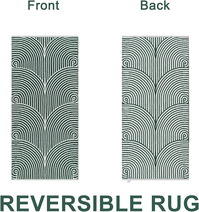 Tiffasea Kitchen Runner Rug 2'x4.3', Washable Small Area Rug Reversible Farmhouse Green Bathroom Rugs Modern Entry Rug Front Door Mat Throw Rugs for for Foyer Bedroom Entry Back Door