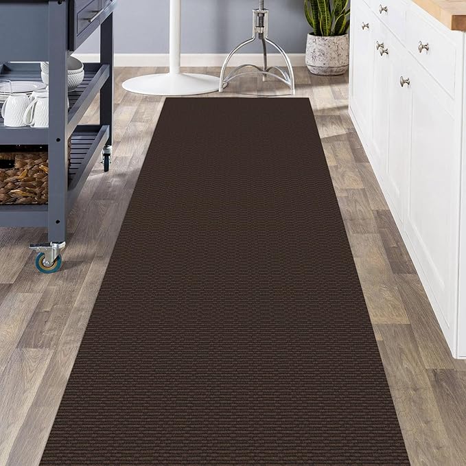 KOZYFLY Washable Runner Rug 3x8 ft Non Slip Runners for Hallways Kitchen Rugs Bobo Entryway Runner Indoor, Carpet Runners for Hall Entryway Bedroom, Coffee/Brown