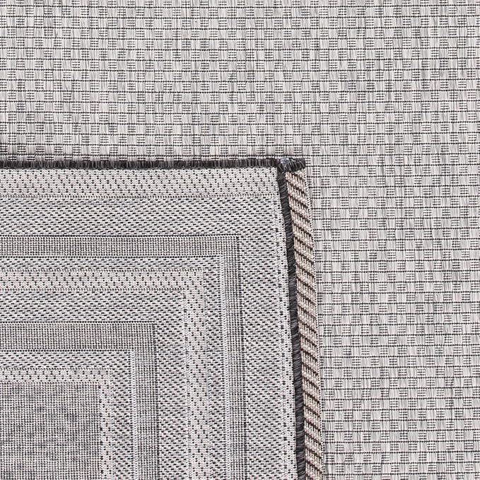 SAFAVIEH Courtyard Collection 6'7" x 9'6" Light Grey/Black CY8475 Indoor-Outdoor Waterproof Easy-Cleaning Patio Backyard Mudroom Area-Rug