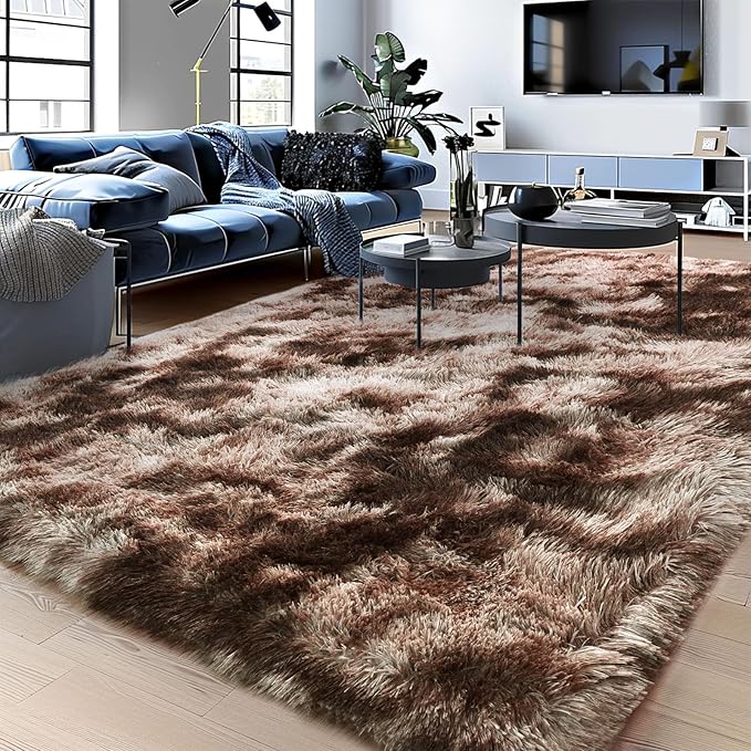Fluffy Rug for Living Room,Furry Carpet for Teen,Shaggy Rug for Nursery Room, Hot Pink Fuzzy Plush Rug for Dorm, Rectangle Shag Rug 9x12 Feet