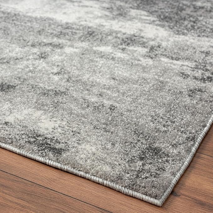LUXE WEAVERS Euston Collection 7681 Dark Grey 4x5 Modern Abstract Area Rug
