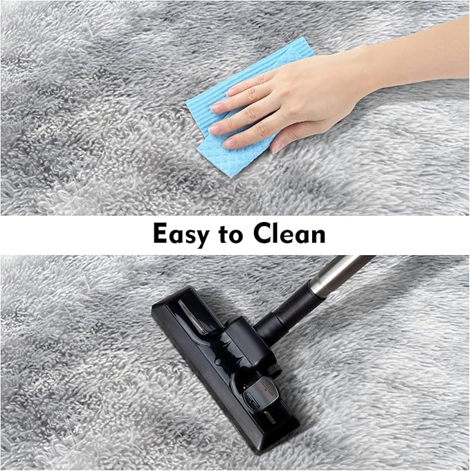 2x3 Fluffy Area Rugs for Bedroom Living Room,Small Soft Shag Fuzzy Rug Non-Shedding Indoor Plush Carpet for Kids Bedroom Nursery Dorm Home Decor,Mottling Grey