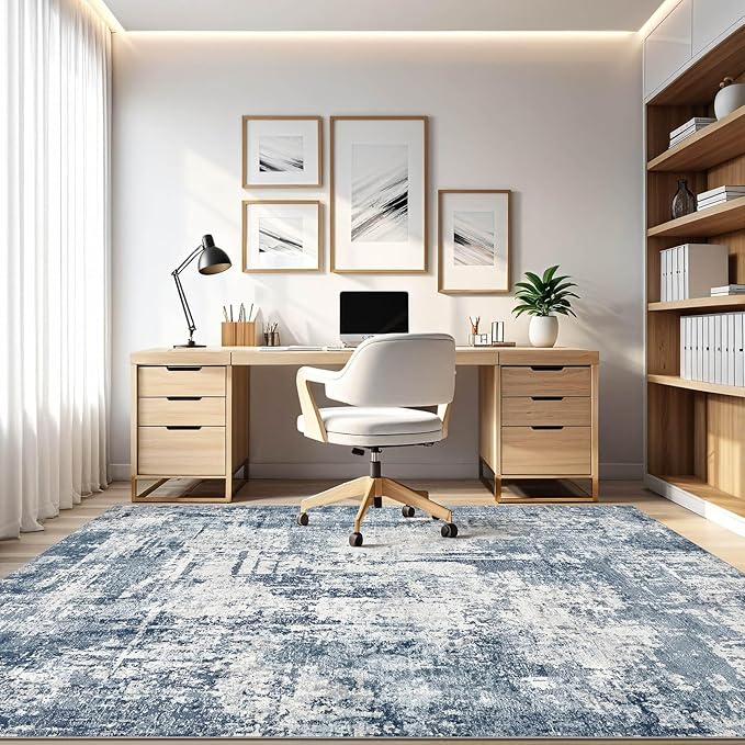 10X14 Area Rugs Living Room: Washable Large Abstract Soft Rug Stain Resistant Indoor Non-Slip Carpet for Men Modern Home Enthusiasts Aged 25-45 - High Traffic Areas - Bedroom Office Playroom
