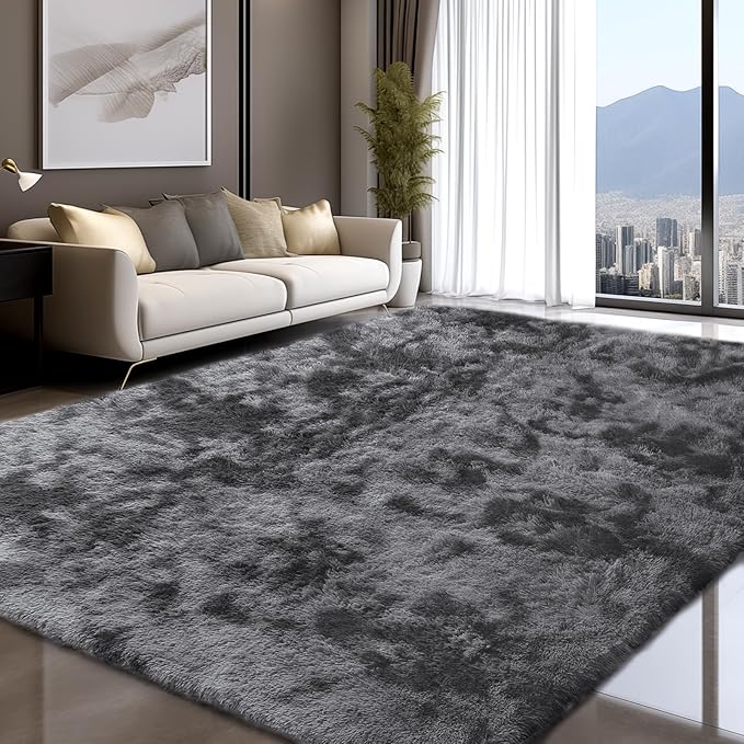 Sour Lemon 5x7 Area Rugs, Large Area Rug 5 x7, Washable Area Rugs, Bedroom Area Rug Shag Shaggy Carpet Soft Plush Furry Bedside Fluffy Rug for Living Room Kids Girls Boys Home Decor Anti Slip