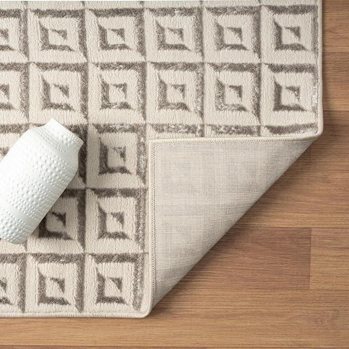 LUXE WEAVERS Geometric Greek Pattern Area Rug, Gray, 6'X9'