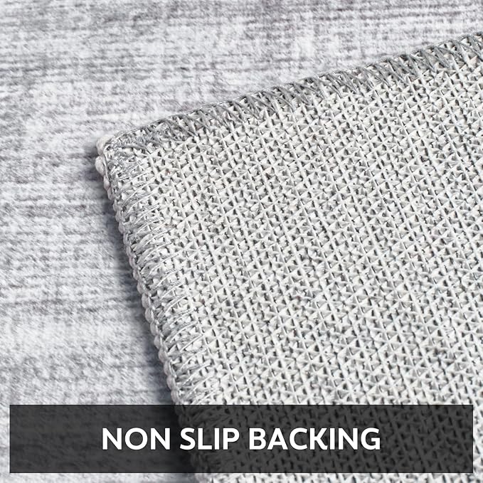 4x6 Area Rugs for Living Room, Machine Washable Non Slip Area Rug Modern Abstract Indoor Rug Carpet Ultra Soft Rugs for Bedroom Dining Room Playroom Bedside Office, Grey