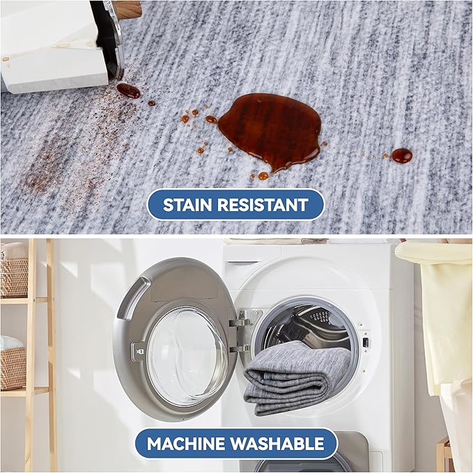 2x3 Small Entryway Rug Machine Washable Modern Abstract Printed Mat Soft Non Slip Area Rugs Indoor Stain Resistant Carpet for Front Entrance Kitchen Bathroom