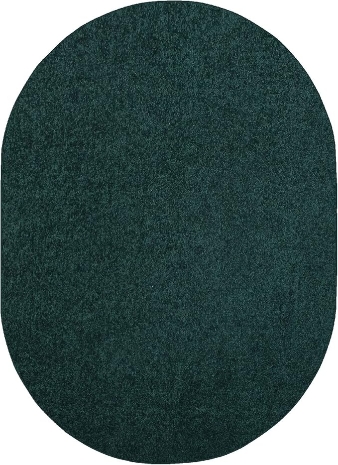 Furnish my Place Modern Indoor/Outdoor Commercial Solid Color Rug - Forest Green, 4' x 48' Oval, Pet and Kids Friendly Rug. Made in USA, Area Rugs Great for Kids, Pets, Event, Wedding