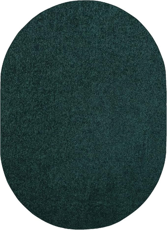 Furnish my Place Modern Indoor/Outdoor Commercial Solid Color Rug - Forest Green, 4' x 48' Oval, Pet and Kids Friendly Rug. Made in USA, Area Rugs Great for Kids, Pets, Event, Wedding