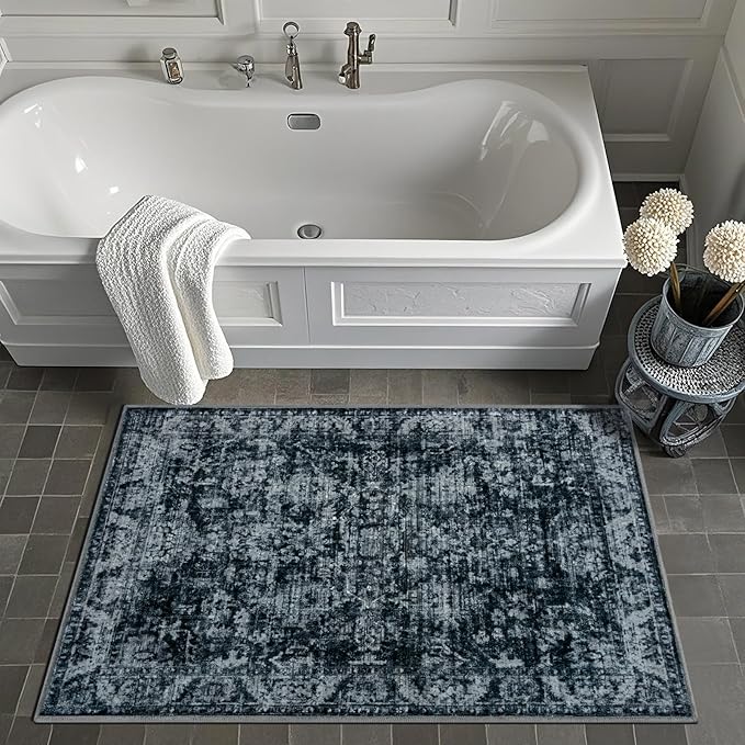 2x3 Entryway Rug, Non-Slip Washable Door Mat, Modern Soft Indoor Entrance Rugs, Foldable Small Throw Rug for Front Door Bedroom Kitchen Entryway Bathroom Floor