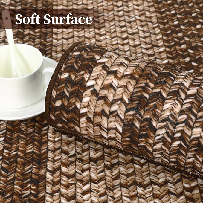 Washable Area Rugs 4x6 Rug for Living Room Indoor Mats for Entryway Soft Bedroom Rug Non Slip Modern Braided Print Area Rug Farmhouse Throw Rugs Low Pile Stain Resistant Carpet 4'x6' Brown