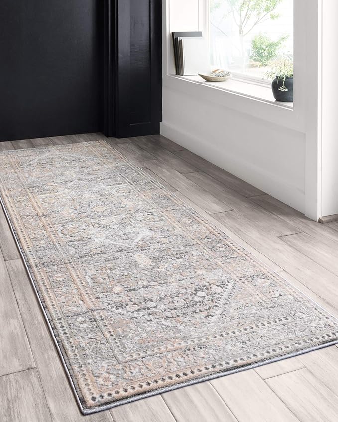 Loloi II Lucia Collection LUC-01 Grey/Sunset 2'-8" x 14' Runner Rug