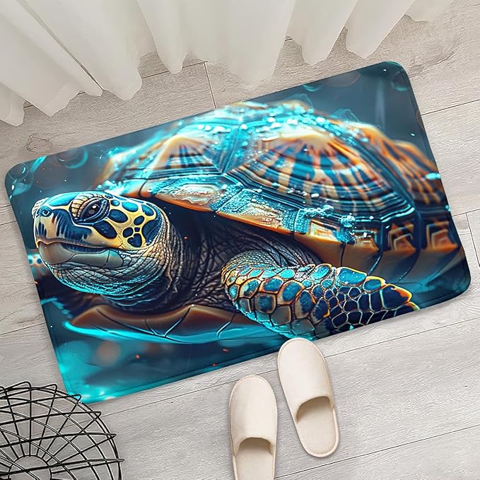 Sea Turtles Rug - Seafloor Turtle Area Rug for Kids Ocean Life Turtles Carpet Rugs for Bedroom Living Room Kids Room Decor, 35 in x 23 in