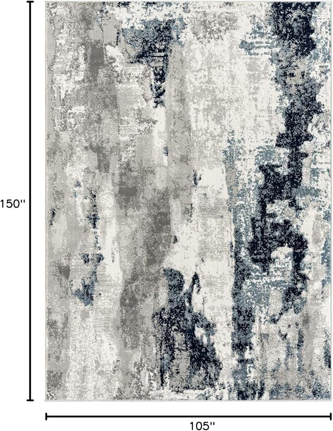 LUXE WEAVERS Kimberly Collection Ivory 9x12 Modern Abstract Area Rug