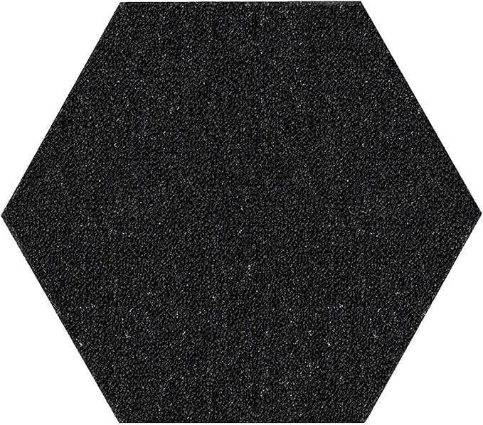 Ambiant Broadway Collection Pet Friendly Indoor Outdoor Area Rugs Black - 7' Hexagon, Stain & Fade Resistant, Easy Care, Pet & Kids Friendly, Made in USA, Perfect for Weddings & Everyday Use!
