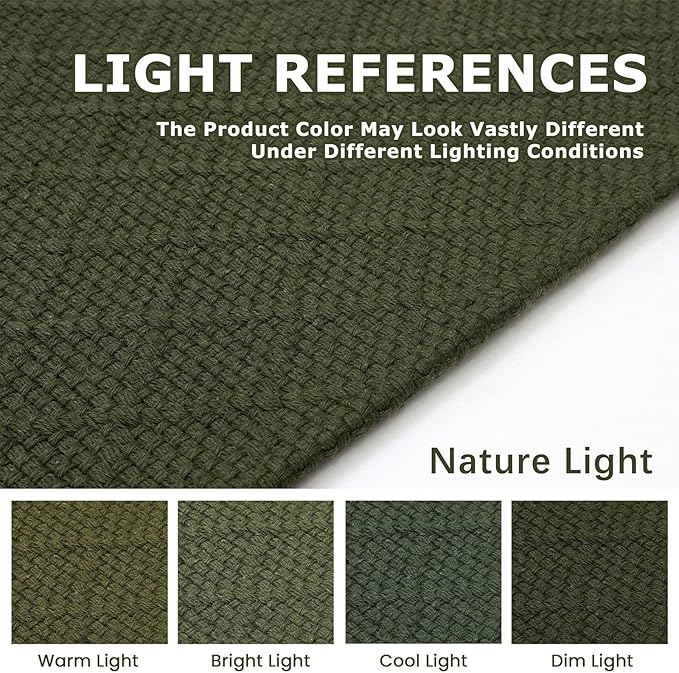 KOZYFLY Runner Rug 2x6 Ft Washable Runners for Hallways Non Slip Rubber Backed Kitchen Runners, Cotton Entryway Runner Indoor, Floor Carpet for Hallway Kitchen Entryway Bedroom, Dark Green