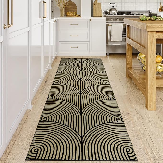 Tiffasea Washable Runners for Hallways 2.6'x8', Kitchen Runner Cotton Woven Entry Rug Long Bathroom Rug Reversible Carpet Runner Modern Floor Runner Rugs for Entryway Foyer Indoor Outdoor