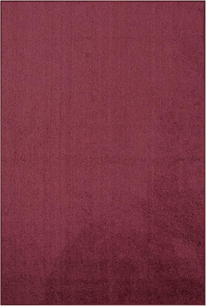 Furnish my Place Modern Indoor/Outdoor Commercial Solid Color Rug - Cranberry, 3' x 6', Rectangular, Pet and Kids Friendly Rug. Made in USA, Area Rugs Great for Kids, Pets, Event, Wedding