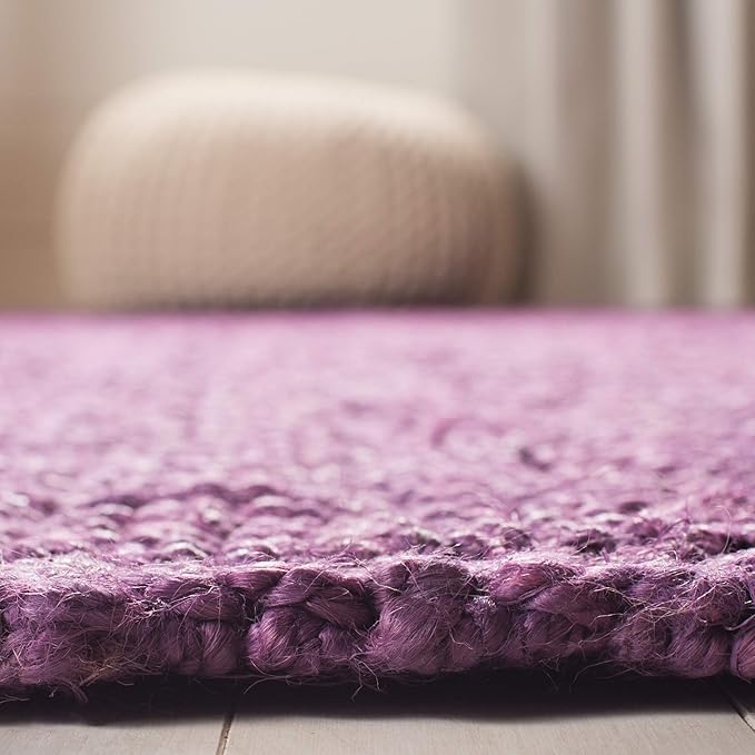 SAFAVIEH Natural Fiber Collection Runner Rug - 2'6" x 6', Purple, Handmade Chunky Textured Jute 0.75-inch Thick, Ideal for High Traffic Areas in Living Room, Bedroom (NF447B)
