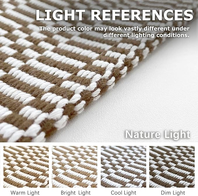 KOZYFLY Washable Runner Rug 2x8 ft Hallway Kitchen Runner Rugs with Rubber Backing Bobo Coffee and White Entryway Runner Indoor, Carpet Runners for Hallway Kitchen Entryway Bedroom