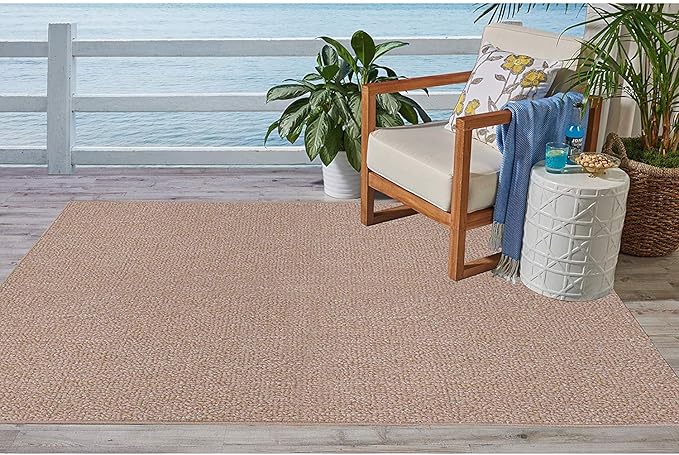 Ambiant Broadway Collection Pet Friendly Indoor Outdoor Area Rugs Beige - 4' x 6' Rectangle, Stain & Fade Resistant, Easy Care, Pet & Kids Friendly, Made in USA, Perfect for Weddings & Everyday Use!