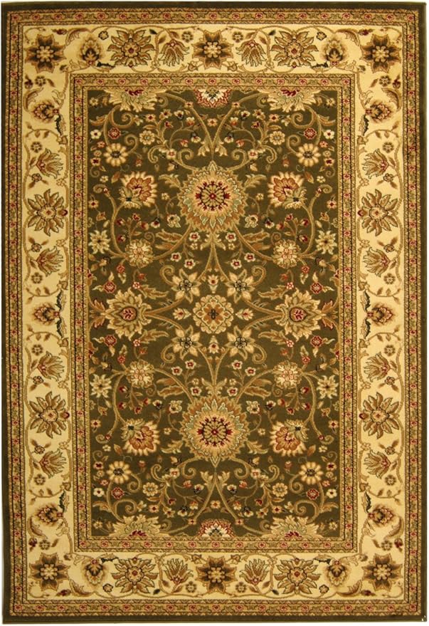 SAFAVIEH Lyndhurst Collection Area Rug - 5'3" x 7'6", Sage & Ivory, Traditional Oriental Design, Non-Shedding & Easy Care, Ideal for High Traffic Areas in Living Room, Bedroom (LNH212C)