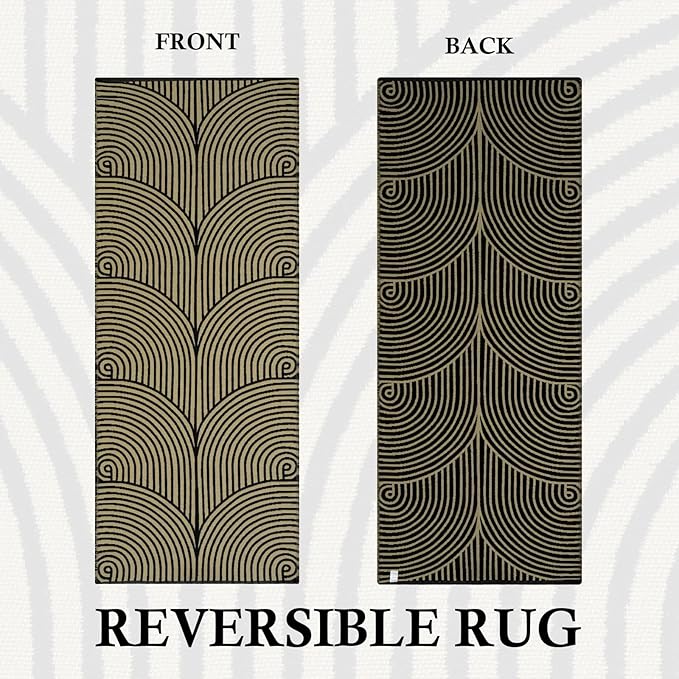 Tiffasea Washable Rug Runner 2'x5', Cotton Woven Kitchen Rugs Modern Bathroom Entryway Rug Indoor Outdoor Carpet Runner for Hallway Bedroom Laundry Room