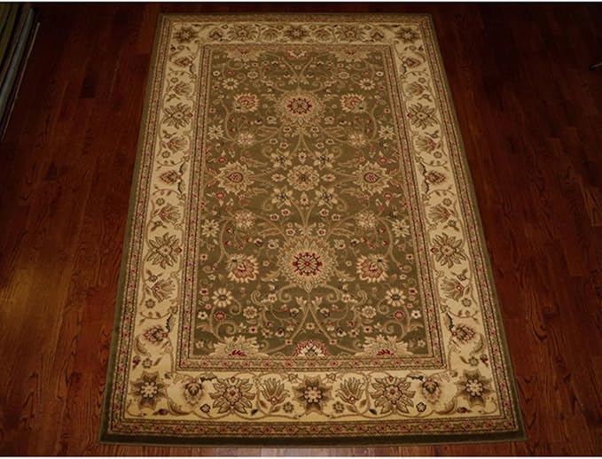 SAFAVIEH Lyndhurst Collection 8' Square Sage / Ivory LNH212C Traditional Oriental Non-Shedding Living Room Bedroom Dining Home Office Area Rug