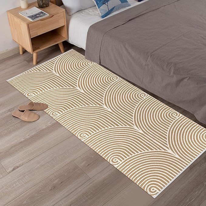 Tiffasea Washable Kitchen Rug Runner 2'x5', Cotton Woven Entryway Runner Rug Farmhouse Bathroom Throw Rugs Indoor Outdoor Floor Carpet for Hallway Bedroom Laundry Room