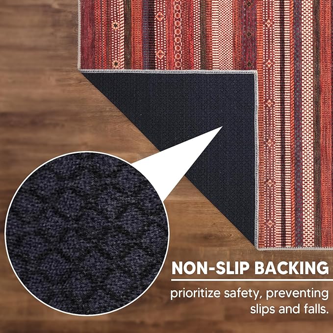 Keen Home Design 2x10 Rug - Machine Washable Runner Rug with Non-Slip Backing, Ideal for Hallway, Entryway, Kitchen, Laundry Room - Vintage, Easy Clean, Durable, Low Pile Rug - (2'6" x 10')