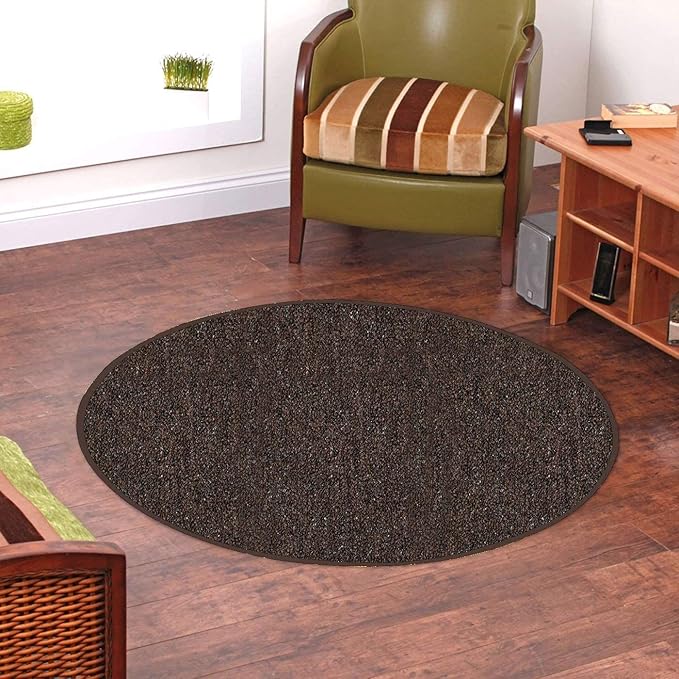Ambiant Broadway Collection Pet Friendly Indoor Outdoor Area Rugs Brown - 10' Round, Stain & Fade Resistant, Easy Care, Pet & Kids Friendly, Made in USA, Perfect for Weddings & Everyday Use!