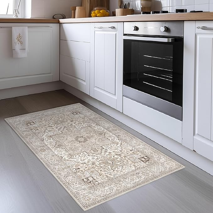 2x3 Rug, Non Slip Throw Rug Entryway Vintage Rug for Bedroom Kitchen Entryway Bathroom