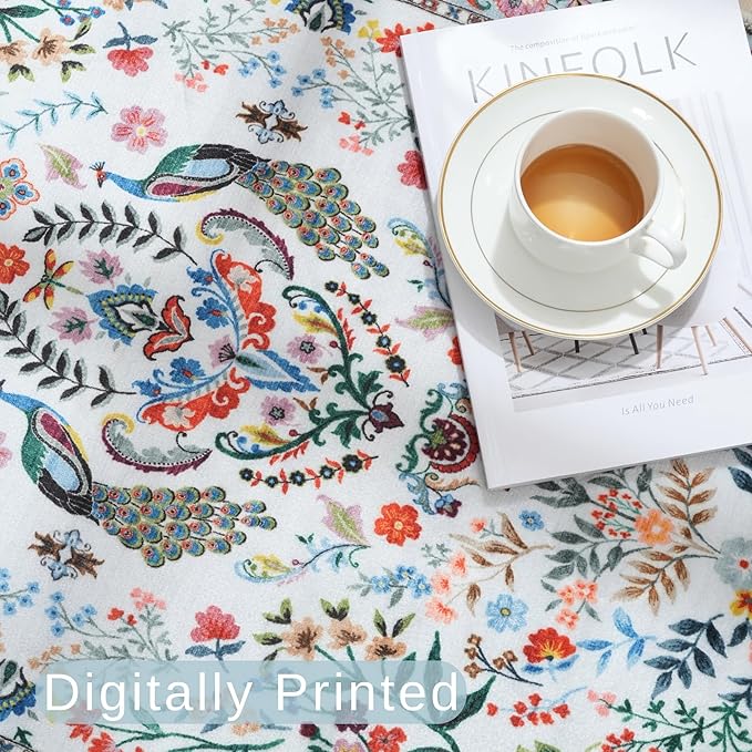 3x5 Rug Washable Area Rug Floral Office Rug Non Slip Small Carpet for Bedroom, Bedside, Kitchen, Entryway, Kids Room, Office(Colorful)