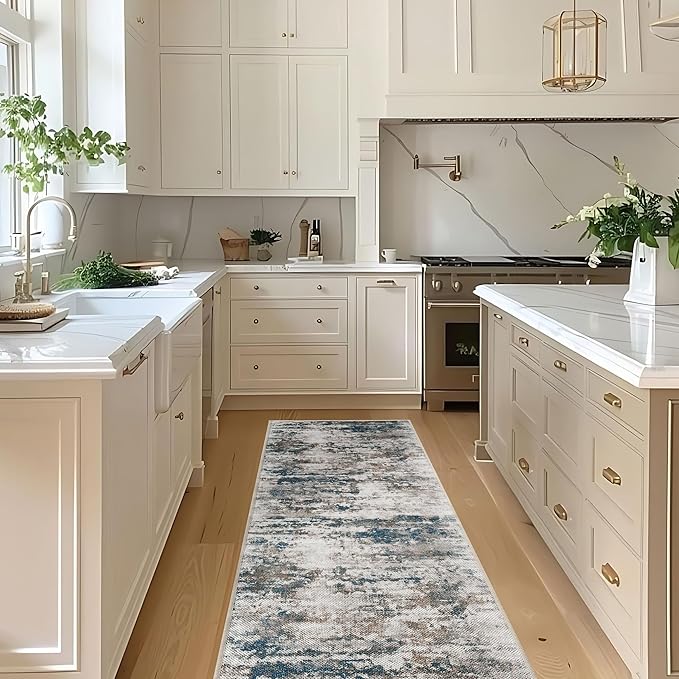 Runners for Hallways Kitchen Runner Rug Non Slip 2x10 Long Washable Runner Rugs No Pile Tear and Stain Resistance, Hand Woven Style Thin Rug for Hallways, Kitchen, Laundry, Bedroom-Multi