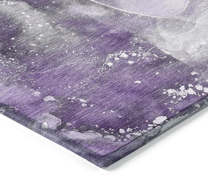 Addison Rugs Chantille ACN518 Purple 1'8" x 2'6 Indoor Outdoor Area Rug, Stain Resistant, Machine Washable, Non Shedding, Bedroom, Living Room, Dining Room, Kitchen Rug