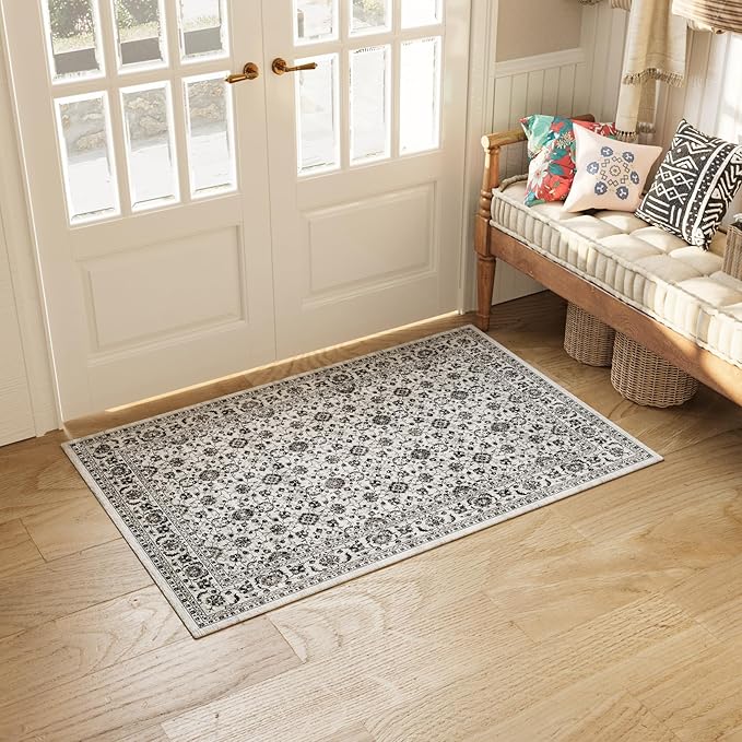 2' x 3' Low Pile Distressed Indoor Door Mats for Entryway, Bedroom and Kids Playroom