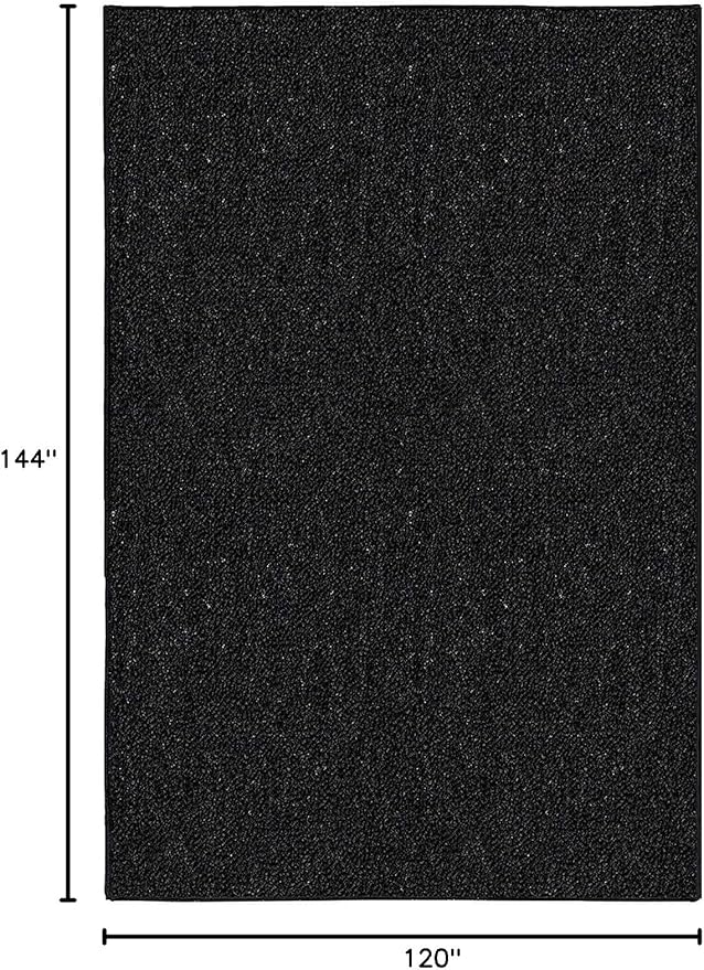 Ambiant Broadway Collection Pet Friendly Indoor Outdoor Area Rugs Black - 10' x 12' Rectangle, Stain & Fade Resistant, Easy Care, Pet & Kids Friendly, Made in USA, Perfect For Weddings & Everyday Use!