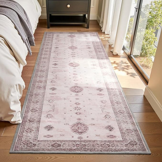 AMOAMI Vintage 2X6 Runner Rug Non Slip Soft Runners for Hallways Machine Washable Hallway Runner Bedside Rugs for Bedroom Long Rug for Hallways Entryway Laundry Room Kitchen Bathroom