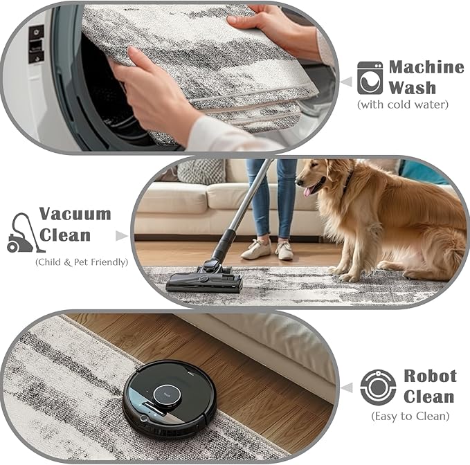 jinchan Area Rug 2x3 Modern Abstract Washable Entryway Rug Soft Small Grey Multi Contemporary Accent Mat Non Slip Backing Carpet for Kitchen Bathroom Laundry Room