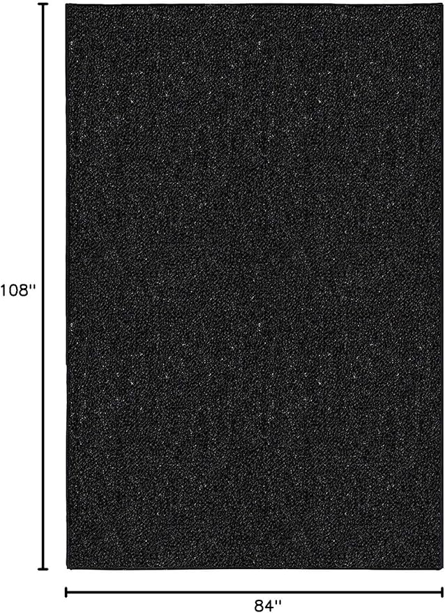 Ambiant Broadway Collection Pet Friendly Indoor Outdoor Area Rugs Black - 7' x 9' Rectangle, Stain & Fade Resistant, Easy Care, Pet & Kids Friendly, Made in USA, Perfect for Weddings & Everyday Use!