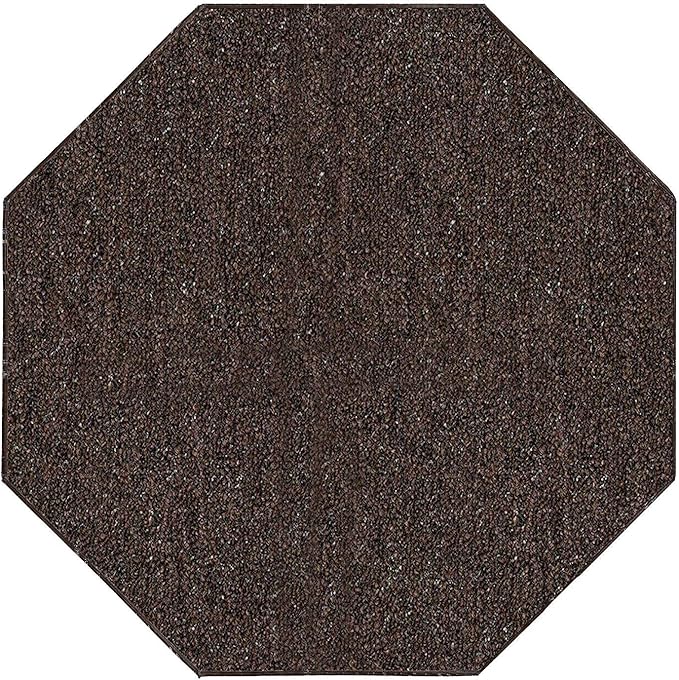 Ambiant Broadway Collection Pet Friendly Indoor Outdoor Area Rugs Brown - 2' Octagon, Stain & Fade Resistant, Easy Care, Pet & Kids Friendly, Made in USA, Perfect for Weddings & Everyday Use!