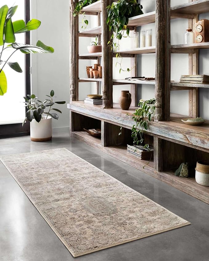 Loloi II Teagan Collection TEA-03 Ivory/Sand 3'-4" x 5'-7", .25" Thick, Accent Rug, Soft, Durable, Neutral, Woven, Low Pile, Non-Shedding, Easy Clean, Living Room Rug