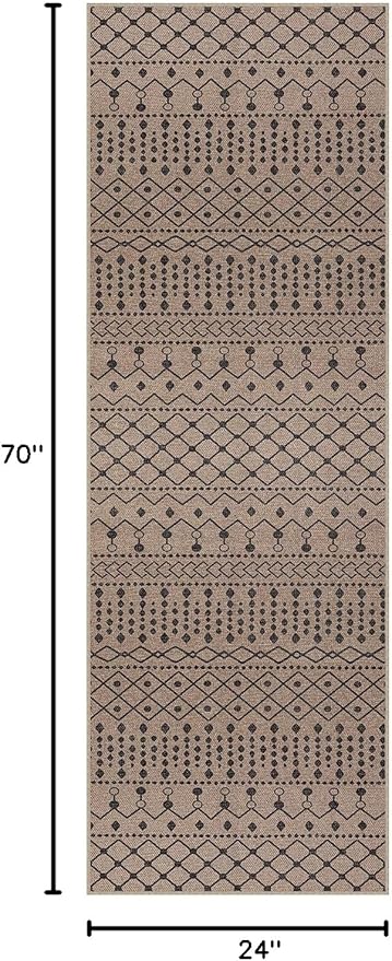 Lahome Modern Jute Hallway Runners Rug Low Pile, 2x6 Farmhouse Beige Kitchen Runner Rugs Non Skid Washable Indoor Outdoor Runner Rug, Moroccan Sisal Mat Carpet Runner for Porch Bedroom Entryway