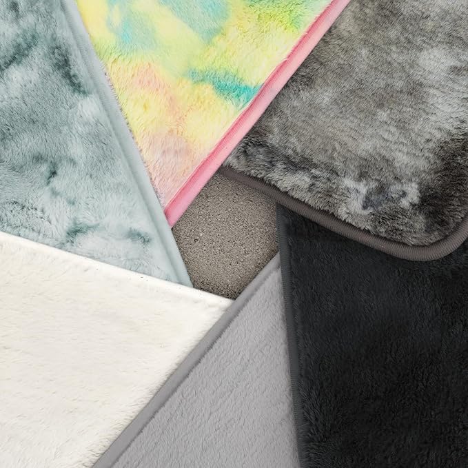 Ultra Soft Area Rug 3x5 Feet, Cosy Fuzzy Faux Fur Area Rug,Indoor Modern Plush Washable Shaggy Rugs for Bedroom Living Room Home Decor, Fluffy Carpet for Kids Room,Nursery,Dorm (Grey)