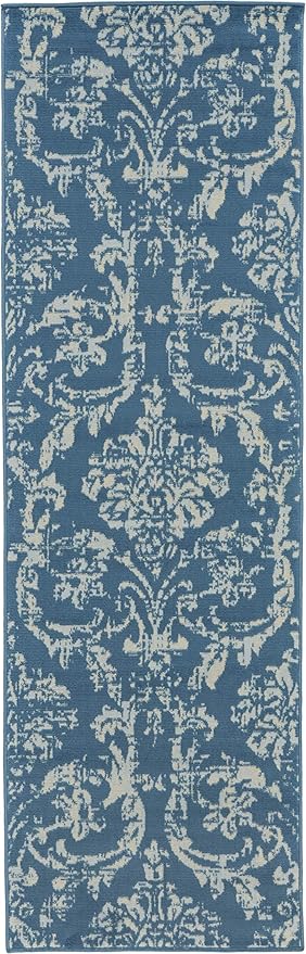 Nourison Jubilant JUB09, 2'3" x 7'3", Blue