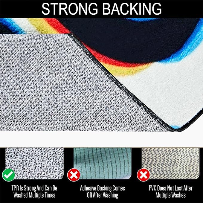 Trippy Abstract 4x6 Area Rug Soft Thin Funky Aesthetic Wavy Stripes Geometry Swirl Living Room Rug Colorful Black White, Retro Cool Washable Carpet for Kitchen Entryway Bedroom Dorm