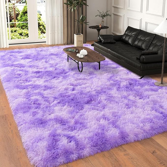 5x7 Area Rugs for Living Room, Plush Thick Carpets for Boy and Girls Room, Modern Soft Shag Rug for Bedroom, Non Slip, Large Indoor Carpet for Nursery Dorms Home Decor Aesthetic, Purple