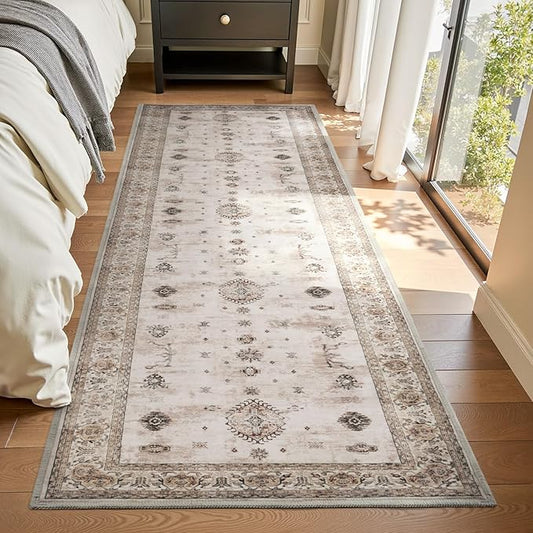 AMOAMI Vintage 2X6 Runner Rug Non Slip Soft Runners for Hallways Machine Washable Hallway Runner Bedside Rugs for Bedroom Long Rug for Hallways Entryway Laundry Room Kitchen Bathroom