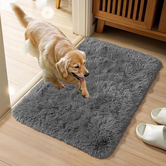 Zentavio Bedside Rugs Small 2x3 Shag Entry Entrance Rugs Soft Bedroom Carpet Area Rugs for Dorm College Essentials Non-Slip Living Room Throw Rug Home Decor Aesthetic Nursery Grey